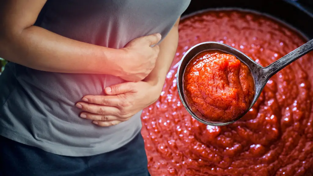 stomach pain after eating tomato sauce